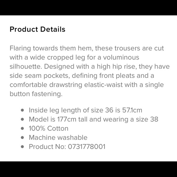 NWT COS Wide Leg Pants - Picture 6 of 8